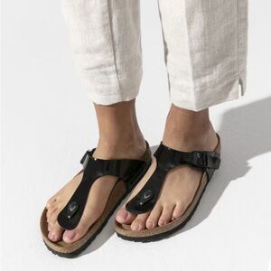Birkenstock Gizeh Birko-Flor Patent - Black (Size 38)